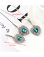 Fashion Green Heart-studded Necklace Earring Set