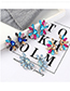 Fashion Colorful White Half Flower And Diamond Earrings