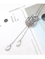 Fashion Silver Openwork Diamond Flower Necklace