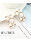 Fashion Gold Diamond Pearl Necklace Earring Set