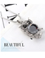 Fashion Platinum + Opal Owl With Diamond Necklace