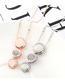 Fashion Pink Opal Stone Light Diamond Necklace Earring Set