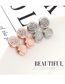 Fashion Pink Opal Stone Light Diamond Necklace Earring Set