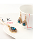 Fashion Blue Diamond Heart Necklace Earring Set