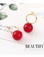 Fashion Red Gold-plated Large Ball Earrings