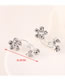 Fashion Platinum Diamond Flower Flower Butterfly Earrings