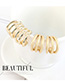 Fashion Dumb Gold Gold Plated Half Circle Cutout Earrings