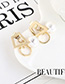 Fashion 14k Gold Gold-plated Pearl Geometric Trapezoid Earrings