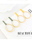 Fashion Yellow Gold Plated Frosted Cutout Hoop Earrings