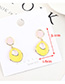 Fashion Yellow Real Gold-plated Oil-drop Geometric Cutout Contrast Earrings