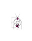Fashion Purple Diamond And Butterfly Double Cutout Geometric Necklace