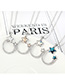 Fashion Color White Pentagram Geometric Necklace With Diamonds
