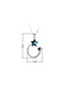 Fashion Color White Pentagram Geometric Necklace With Diamonds