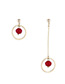 Fashion White Gold-plated Resin Circle Cutout Stud Earrings