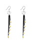 Fashion Black Crystal Tassel Small Lantern Earrings