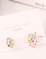 Fashion Color Mixing Silver Pin Plated Real Gold Small Banana Contrast Color Cutout Earrings