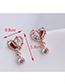 Fashion Silver  Silver Needle Heart Studded Diamond Stud Earrings