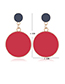 Fashion White Metal Drip Oil Color Round Earrings