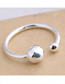 Fashion Silver Beaded Geometric Open Ring