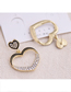 Fashion Golden Love Diamond Stud Earrings