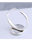 Fashion Silver Geometric Portrait Relief Open Ring