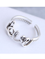 Fashion Silver Letter Cut Open Ring