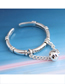Fashion Silver Smiley Alphabet Chain Open Ring