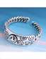 Fashion Silver Embossed Smiley Open Ring