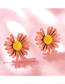 Fashion Pink Small Daisy Contrast Color Stud Earrings