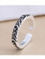 Fashion Silver Embossed Geometric Open Ring