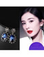 Fashion Black Geometrical-shaped Gem-set Snowflake Alloy Earrings