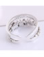 Fashion Silver Letter Woven Openwork Ring