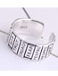 Fashion Silver English Alphabet Wide Open Ring