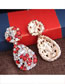 Fashion Red Diamond-set Metal Drop Earrings