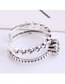Fashion Silver Geometric Round Leaf Openwork Ring