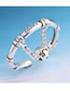 Fashion Silver Smiley Chain Pendant Open Ring