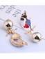 Fashion White Metal Drip And Contrast Color Toucan Stud Earrings