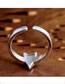 Fashion Silver Pentagram Relief Open Ring