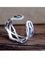 Fashion Silver Five-pointed Star Wavy Openwork Ring