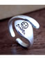 Fashion Silver Letter Smiley Geometric Open Ring