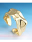 Fashion Golden Irregular Concave And Convex Wide Open Ring