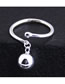 Fashion Silver Round Ball Pendant Open Alloy Glossy Ring