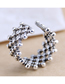 Fashion Silver Woven Openwork Wide-breasted Ring