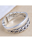 Fashion Silver Openwork Ring With Stitching Chain