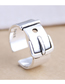Fashion Silver Hollow Wide Open Ring With Belt Buckle
