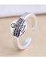 Fashion Silver Smiley Letter Open Ring