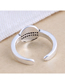 Fashion Silver Smiley Letter Open Ring