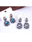 Fashion Royal Blue Hollow Alloy Gemstones Earrings