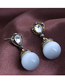 Fashion Golden Opal-set Diamond Studded Earrings