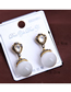 Fashion Silver Opal-set Diamond Studded Earrings